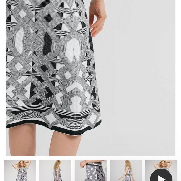 White House Black Market Monochrome A-Line Skirt - Picture 1 of 3